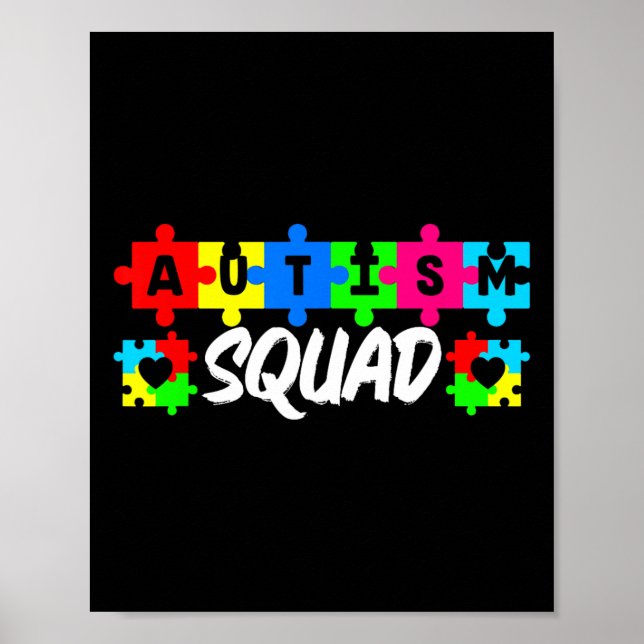 Autism Squad Stöd Inkludering Advocacy Medvetenhet Poster (Framsidan)