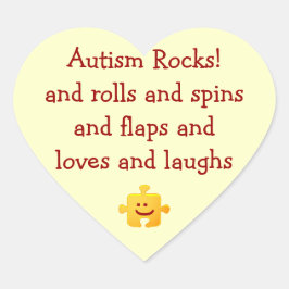 Autism Sten Heart Sticker Hjärtformat Klistermärke