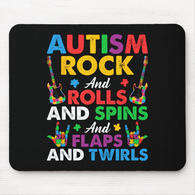 Autism Sten Roll Spin Twirls Guitar Puzzle Neurodi Musmatta (Framsidan)