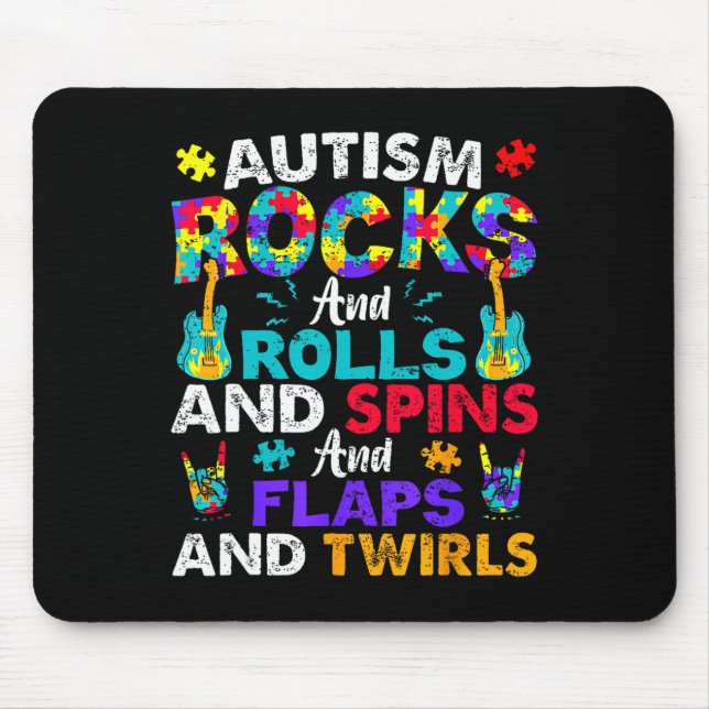 Autism Sten Rolls Spins Blaps Awareness Kids Wome Musmatta (Framsidan)