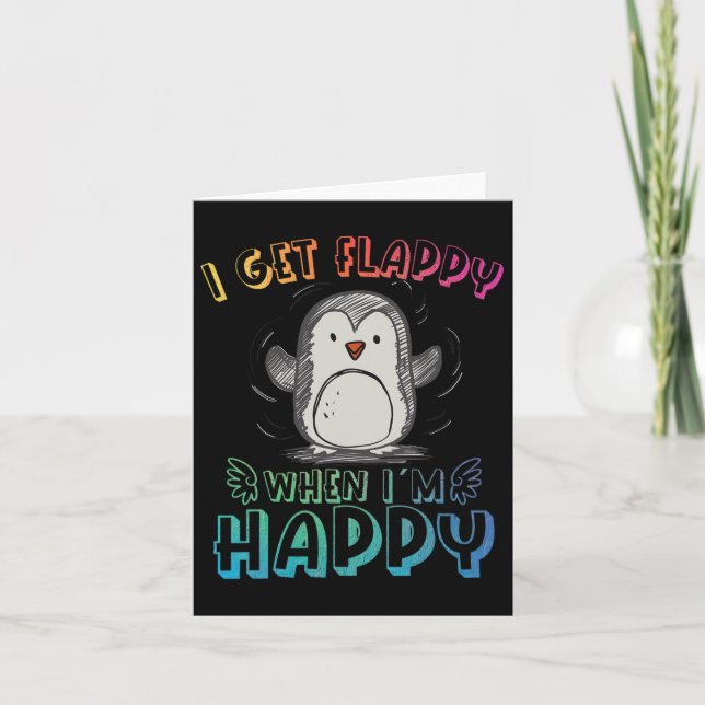 Autism Stimming Penguin jag får flappa när jag är  Kort (Framsida)