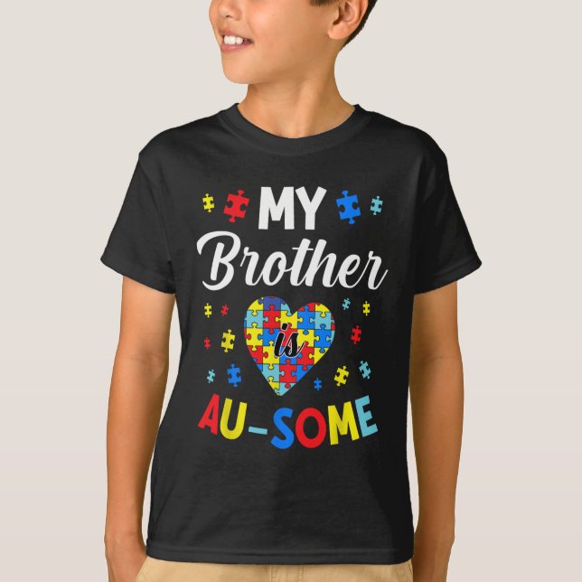 Autism-stöd och medvetandegörande min autistiska b t shirt (Framsida)
