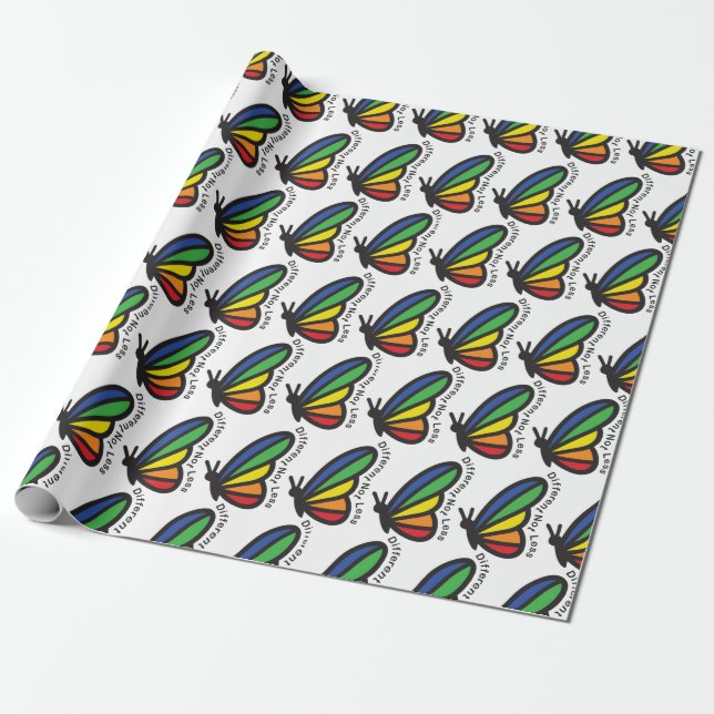 Autism Stolthet Färgglad Fjäril Annorlunda Inte Mi Presentpapper (Utrullad)