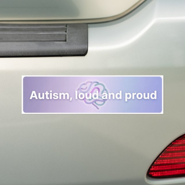 Autism Stolthet Högt & Stolt Modern Lila Bildekal (På Bil)