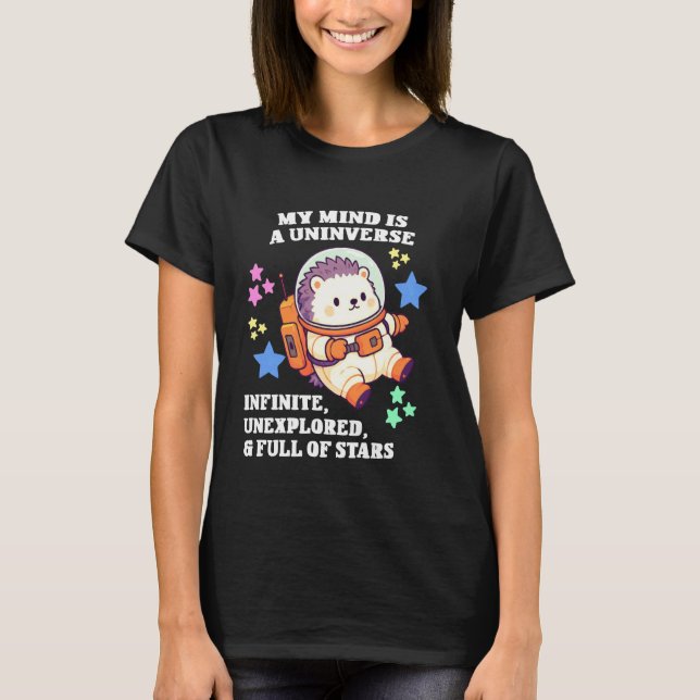 Autism Stolthet Igelkott Astronaut- Chibi Igelkott T Shirt (Framsida)