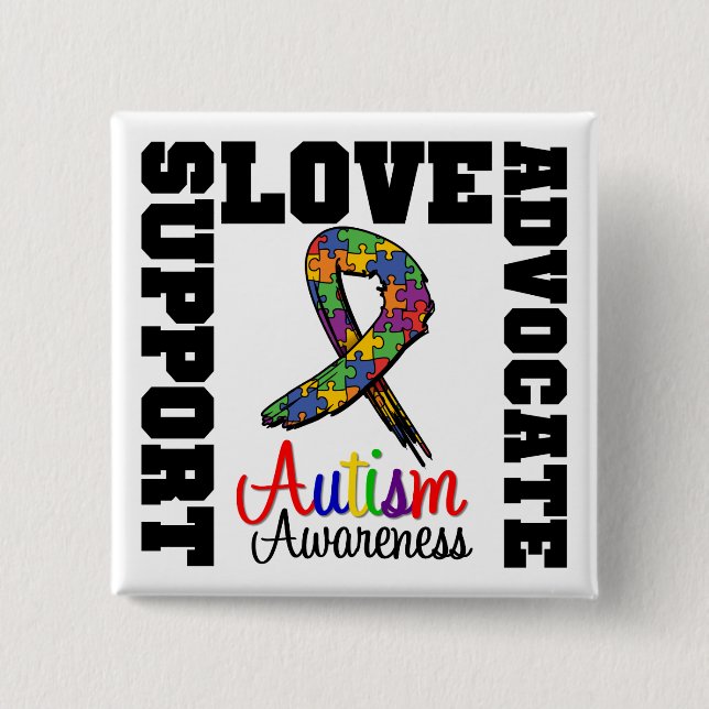 Autism Support Advocate Kärlek Knapp (Framsida)