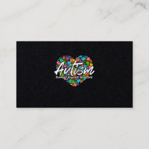 Autism Support Education Advocate Autism Awareness Visitkort