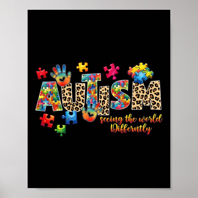 Autism Support Lacher Women Kids Autism Awareness Poster (Framsidan)