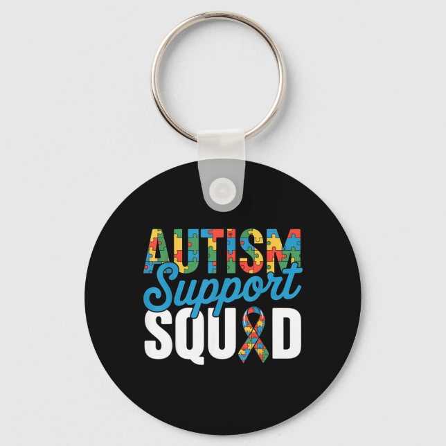 Autism Support Squad för Autism Medvetenhet Autism Nyckelring (Framsida)