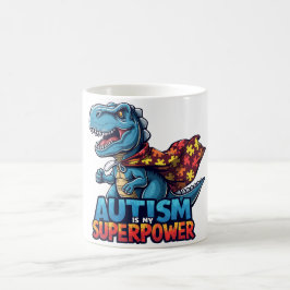Autism T-Rex Superpower Awareness Kaffemugg