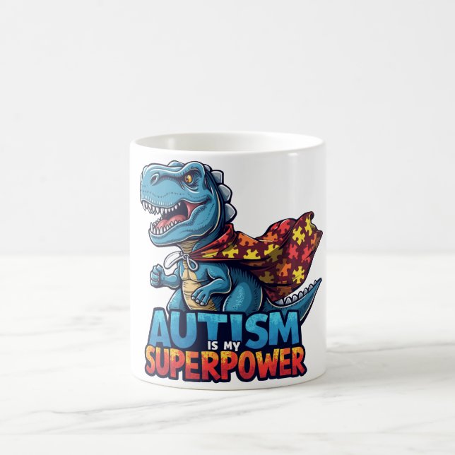 Autism T-Rex Superpower Awareness Kaffemugg (Center)