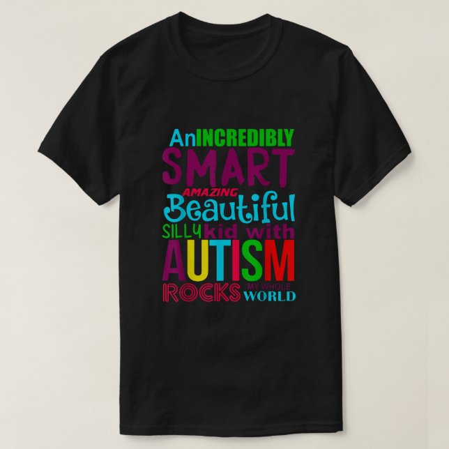 Autism T Shirt Kid med autism Sten hela världen (Design framsida)