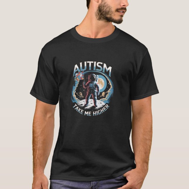 Autism Ta Mig Högre Tröja Astronaut Pusselbit (Framsida)