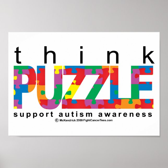 Autism Tänka PUZZLE Poster (Framsidan)