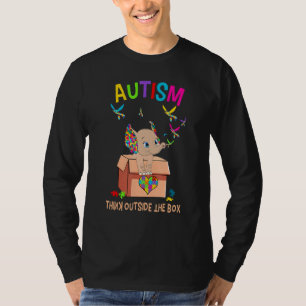 Autism Tänka utanför lådan Cute Elephant Autism T Shirt
