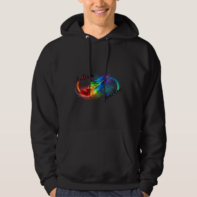 Autism Teacher Autism Rainbow Infinity Symbol Asd Hoodie (Framsida)