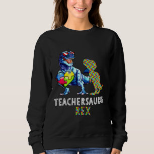 Autism Teacher Dinosaur Teachersaurus Rex Aktiv T Shirt