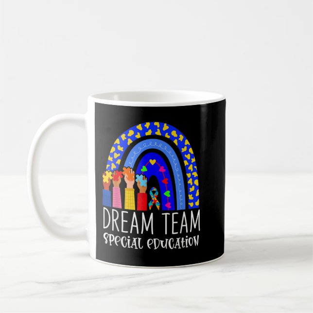 Autism Teacher Dream Team Speciell Education Rainb Kaffemugg (Vänster)