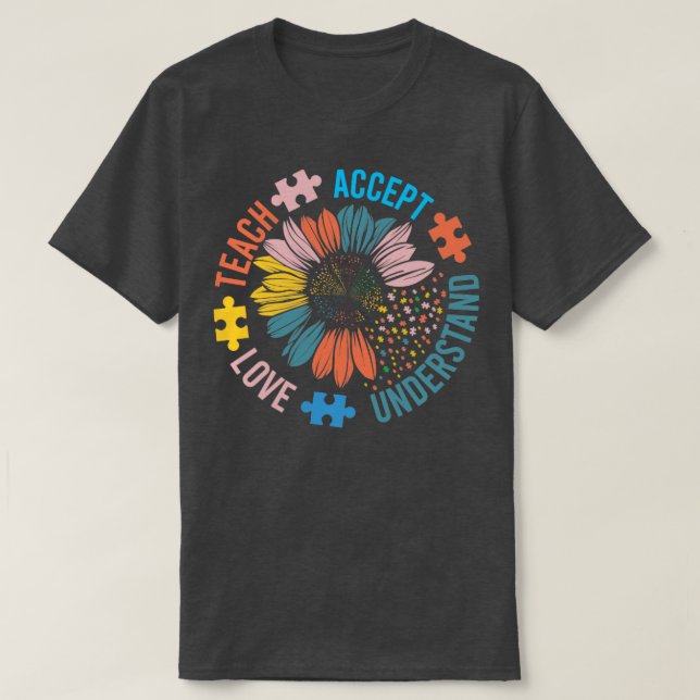 Autism Teacher T Shirt (Design framsida)