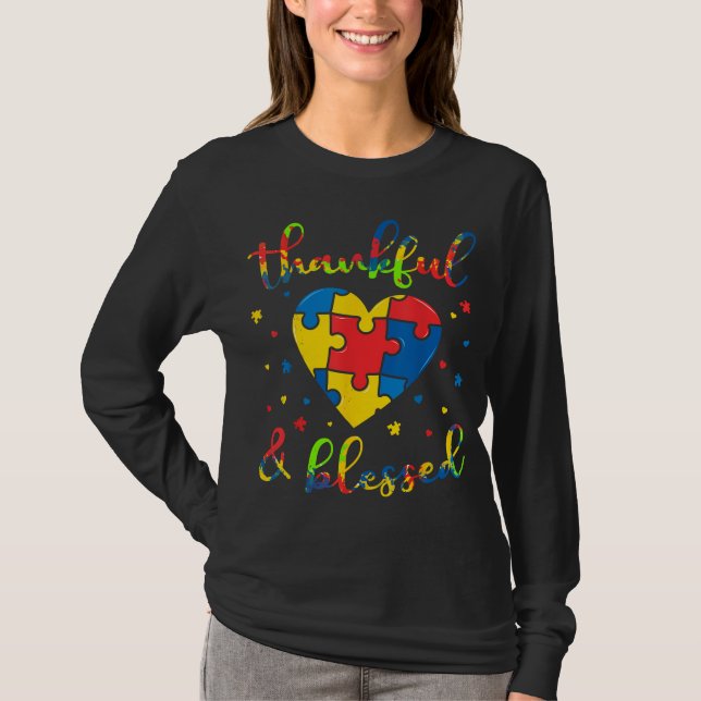 Autism Thanksgiving - tacksamt välsignad gåva från T Shirt (Framsida)