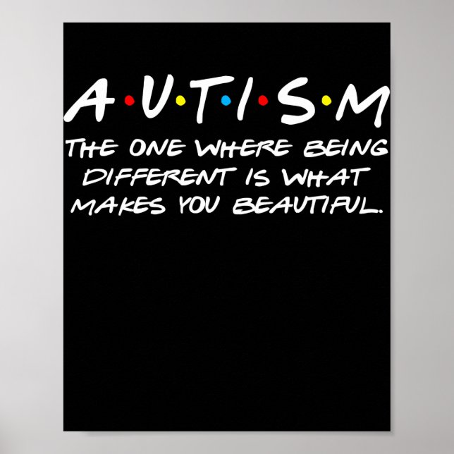 Autism The One Where Being Different Puzzle Poster (Framsidan)
