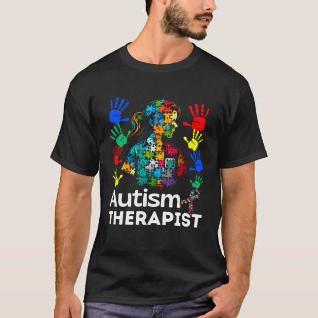 Autism Therapist Navigating Autism Autism Counseli T Shirt (Framsida)