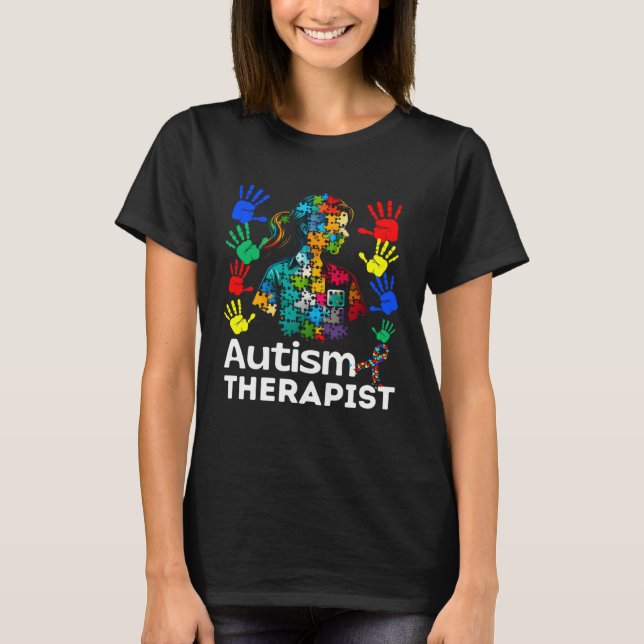 Autism Therapist Navigating Autism Autism Counseli T Shirt (Framsida)