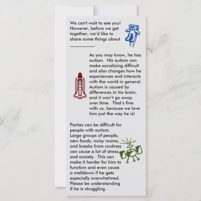 Autism Tillsammans Pojk Platt Kort (Framsida)