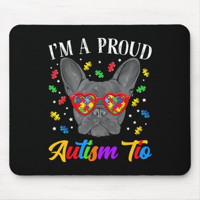Autism Tio Fransk Bulldog Hund Puzzle Gles Musmatta (Framsidan)