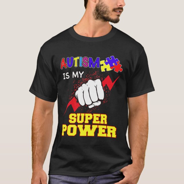 Autism Toppen Power T Shirt (Framsida)