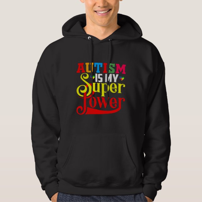 Autism Toppens maktmissbruk för autism Mamma A Hoodie (Framsida)