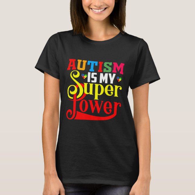Autism Toppens maktmissbruk för autism Mamma A T Shirt (Framsida)