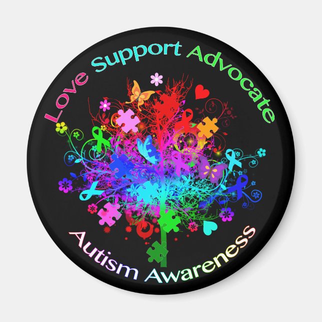 Autism Träd i Spektrum Magnet (Framsidan)