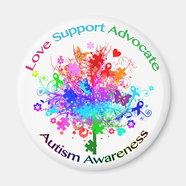 Autism Träd i Spektrum Magnet (Framsidan)