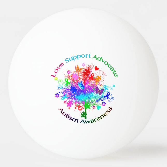 Autism Träd i Spektrum Pingisboll (Framsidan)