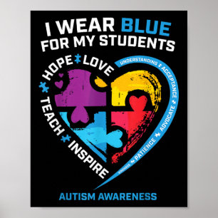 Autism Tröja för lärare Manar Women Teacher Autism Poster