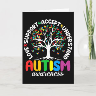 Autism Tröja Kärlek Acceptera Stödja Autistisk Aut Kort