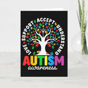 Autism Tröja Kärlek Acceptera Stödja Autistisk Aut Kort