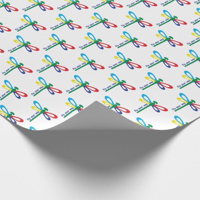 Autism Trollslända Flyg Ditt Eget Flyg Neuroinklud Presentpapper (Hörn)