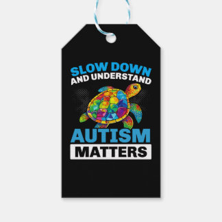 Autism Turtle Autistic Puzzle Autism Awareness Presentetikett