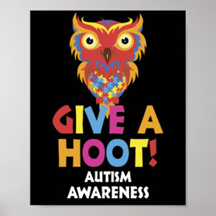 Autism Uggla Autism Awareness Ge a hoot Poster