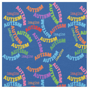 Autism Upprepa blå text Tyg