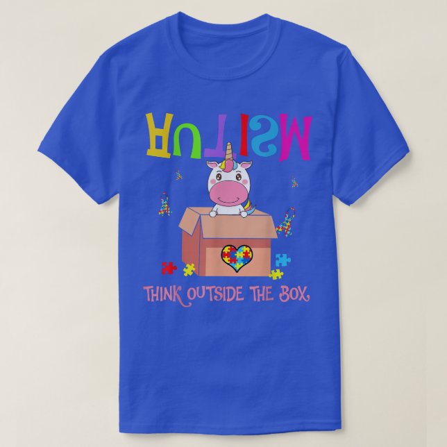 Autism utanför Bo Unicorn Autism Awareness T Shirt (Design framsida)