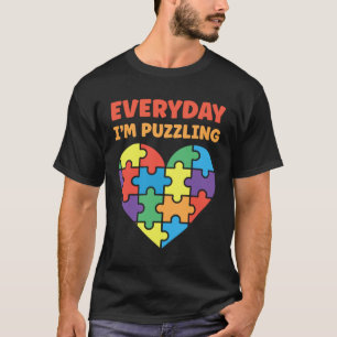 Autism varje dag jag förbryllar autism medvetenhet t shirt