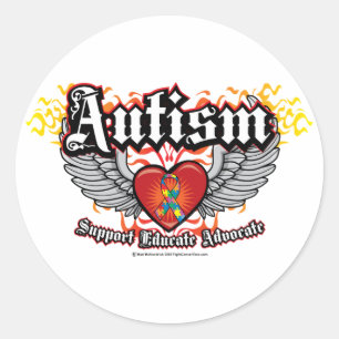 Autism Vingar Runt Klistermärke