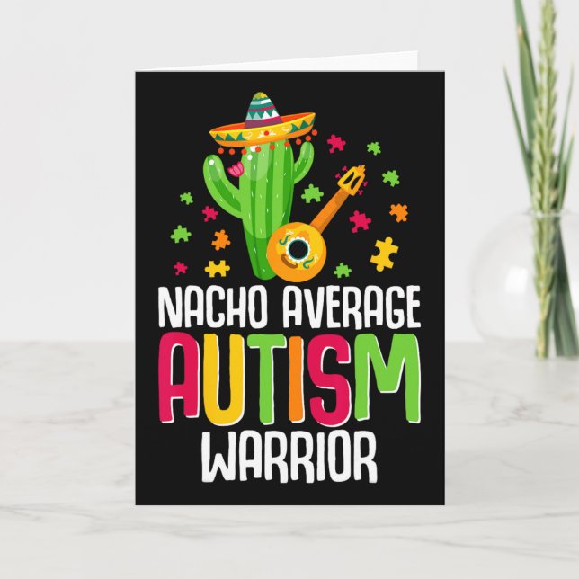 .autism Warrior Medvetenhet Autistisk Support Nach Kort (Framsida)