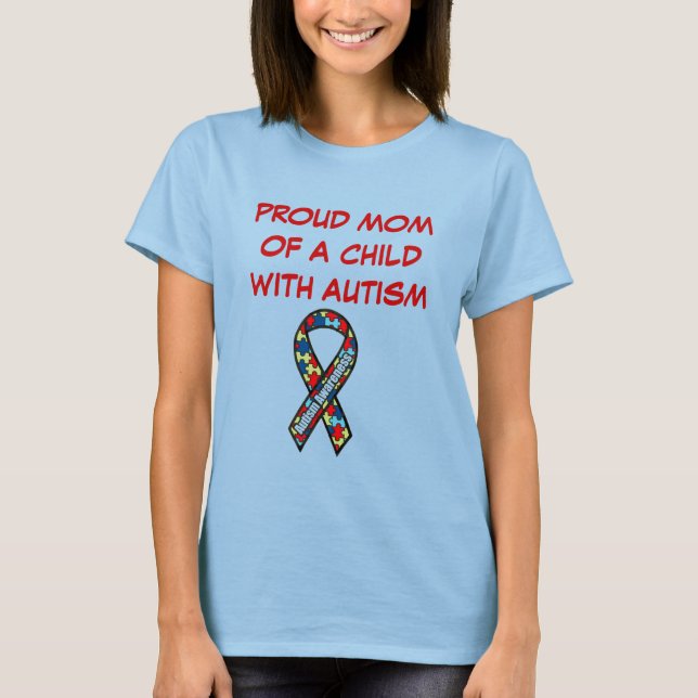 autismband12, PROUD MAMMA AV ETT BARN MED AUTISM T-shirt (Framsida)