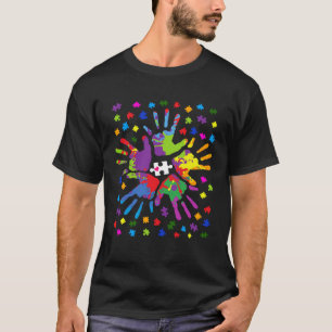 Autismdagen händer färger Autism medvetenhet för m T Shirt