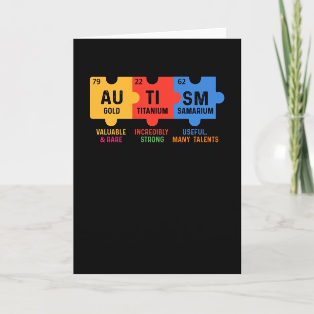 Autismens kemiska sammansättning kort (Framsida)