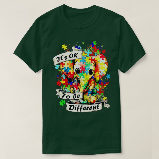 Autismens medvetandegrad Godkännande Elephant - de T Shirt (Design framsida)